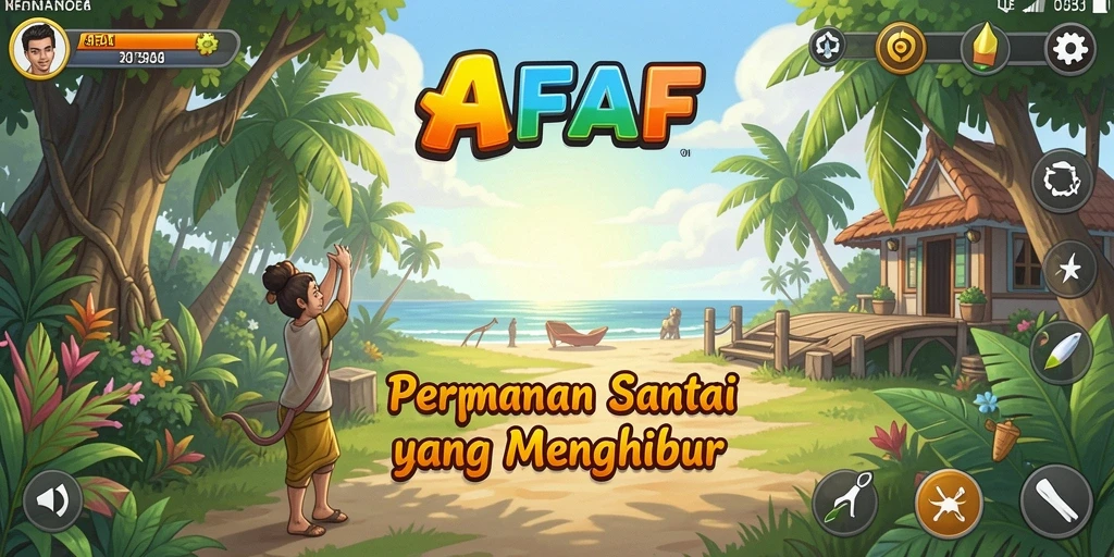 Tangkapan layar AFAF menampilkan gameplay yang cerah dan menyenangkan.