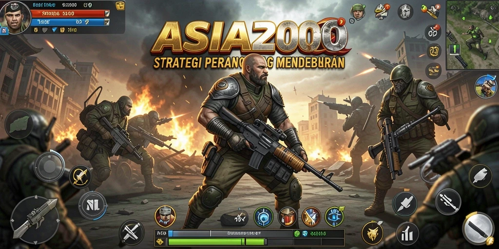 Screenshot menunjukkan pertempuran strategis yang intens di ASIA200.