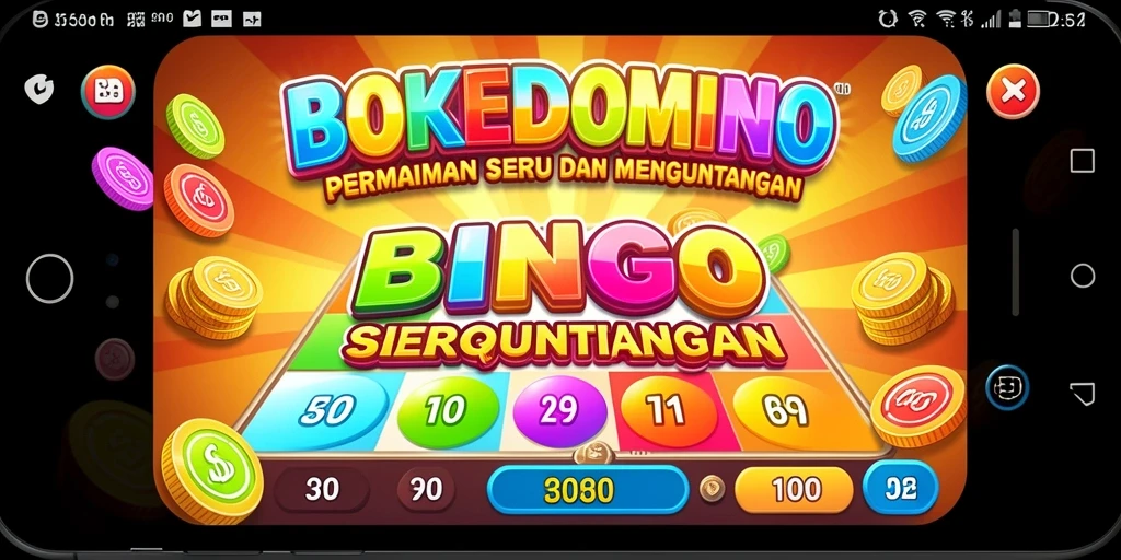 Screenshot gameplay BOKEDOMINO yang menampilkan momen seru Bingo.