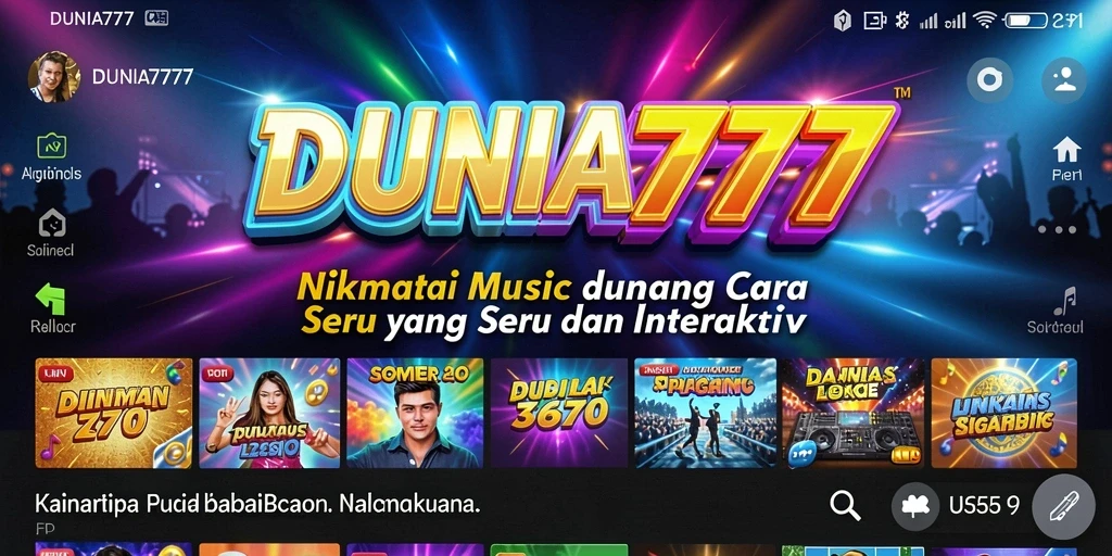 Screenshot gameplay DUNIA777 yang menunjukkan interaksi pengguna dengan musik.