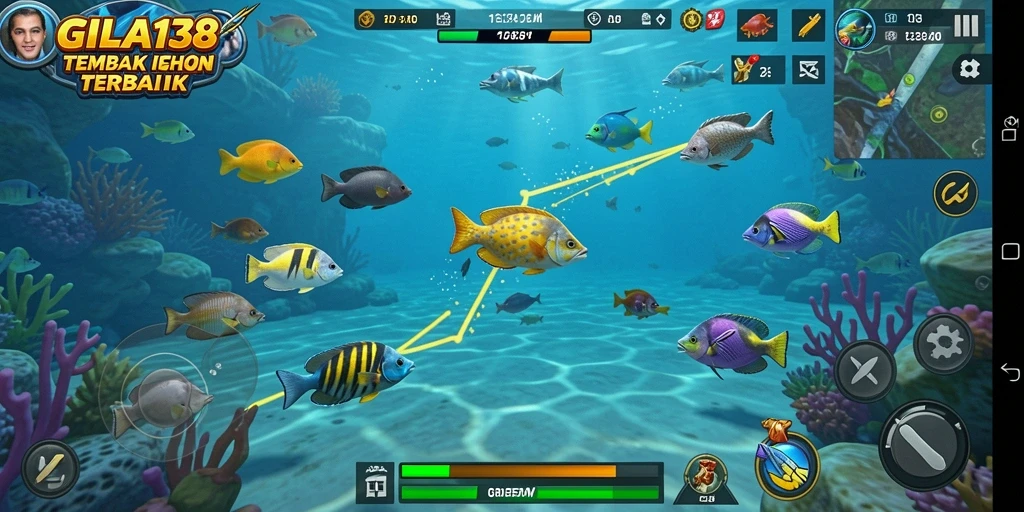 Tangkapan layar gameplay GILA138 menampilkan aksi seru menembak ikan.