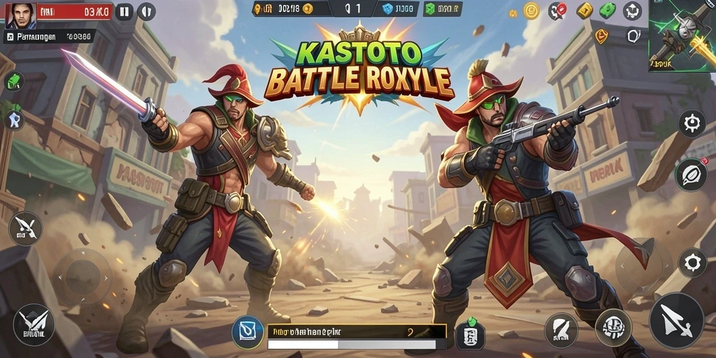 Tampilan gameplay KASTOTO yang mendebarkan dalam pertempuran Battle Royale.