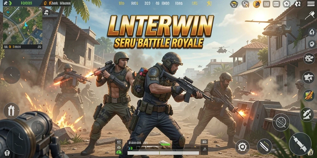 Gameplay LNTERWIN Battle Royale yang mendebarkan dan intens.