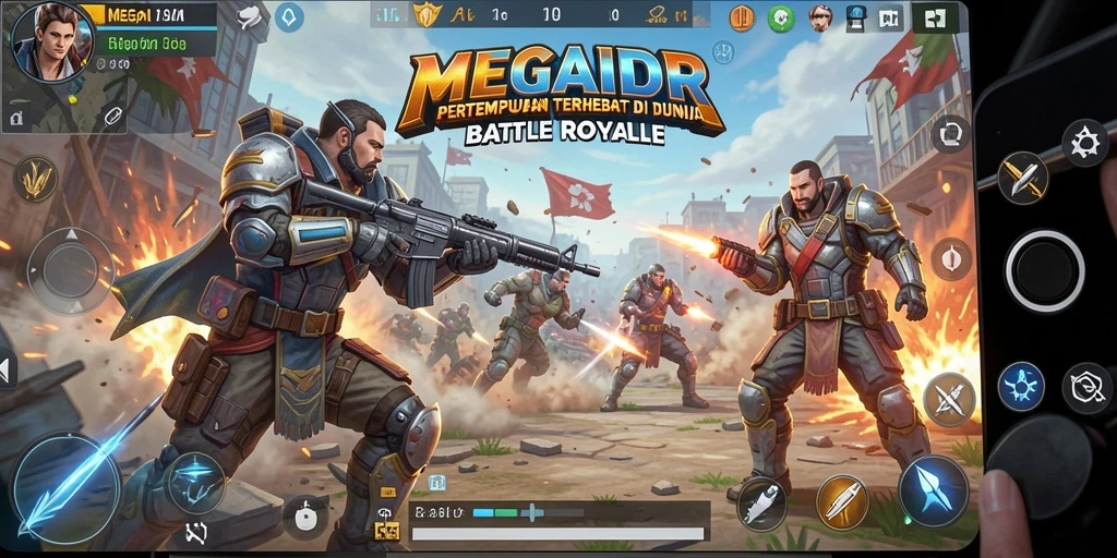 Tampilan gameplay seru dalam pertempuran Battle Royale.