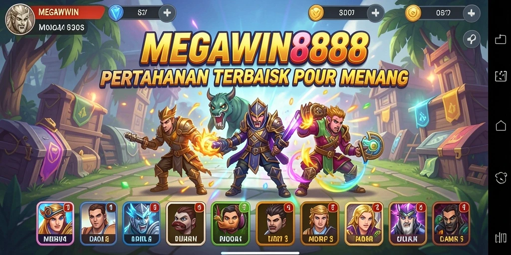 Tampilkan gameplay mendebarkan dari game Tower Defense MEGAWIN888.