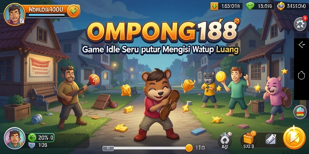 Tampilan gameplay OMPONG188 yang menawan dalam dunia Idle.