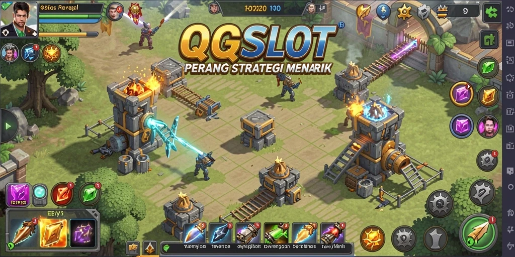 Gameplay mendebarkan Tower Defense di QQSLOT.