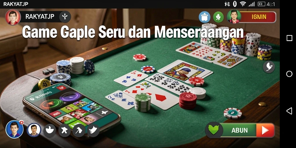Tampilan gameplay seru RAKYATJP saat bermain Gaple.