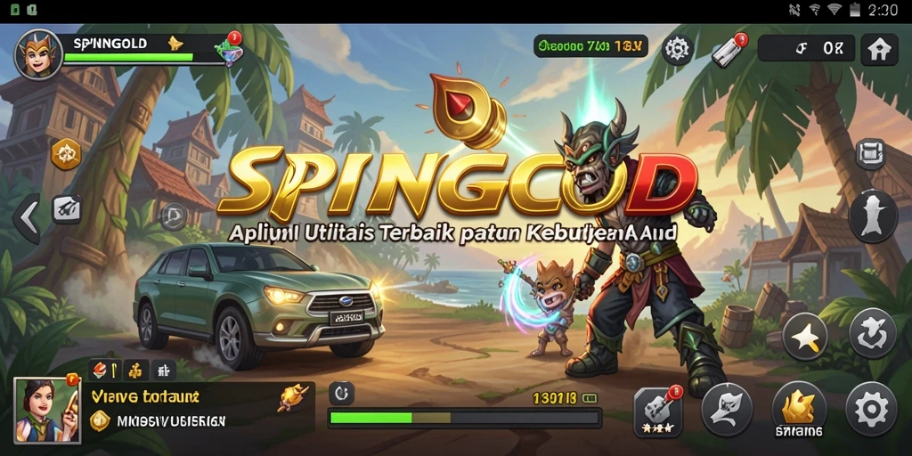 Tampilan utama SPINGOLD yang menampilkan berbagai fitur utilitas.