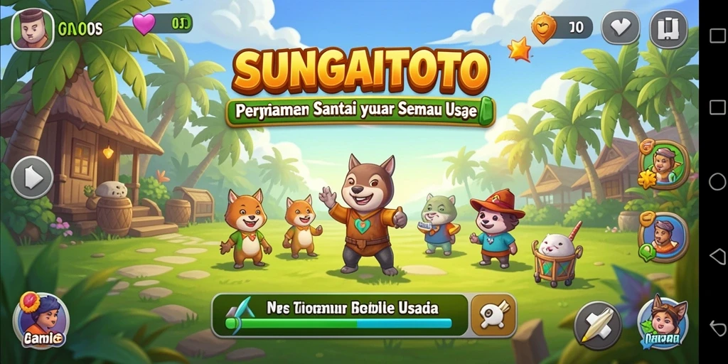 Tampilan gameplay SUNGAITOTO yang ceria dan menyenangkan.