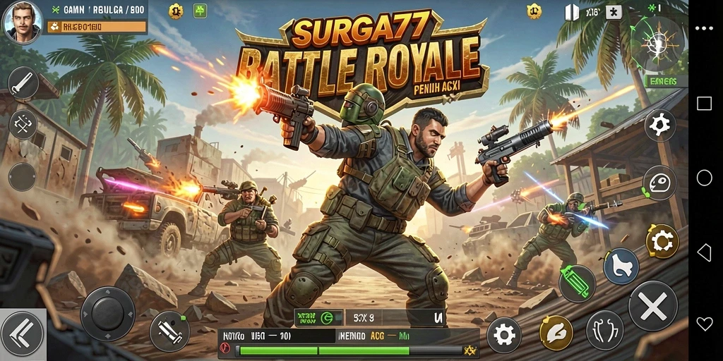 Tampilan gameplay seru di SURGA77 Battle Royale.
