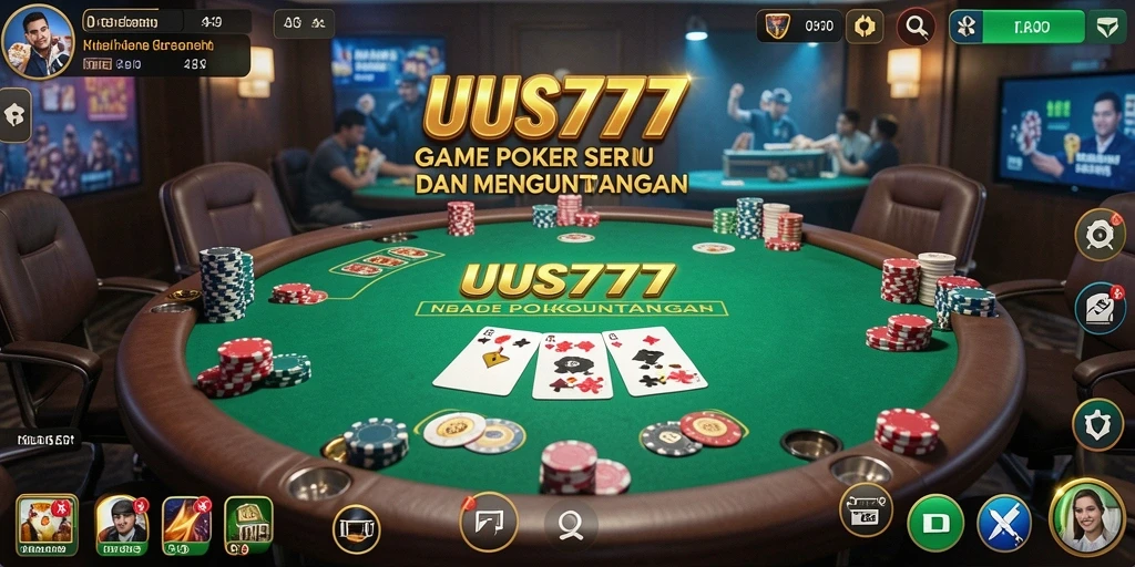 Screenshot UUS777 menampilkan gameplay Poker yang menegangkan dan seru.