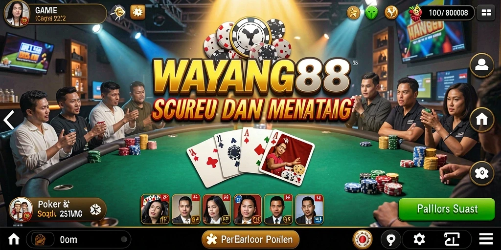 Tampilan menarik dari gameplay Poker di WAYANG88.