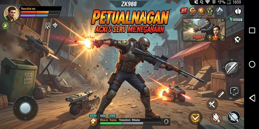 Gameplay aksi mendebarkan dalam ZK988 dengan grafis memukau.